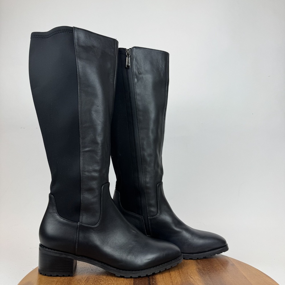 Womens Blondo Starling Black Leather Waterproof Knee High Riding Boots Size 9.5